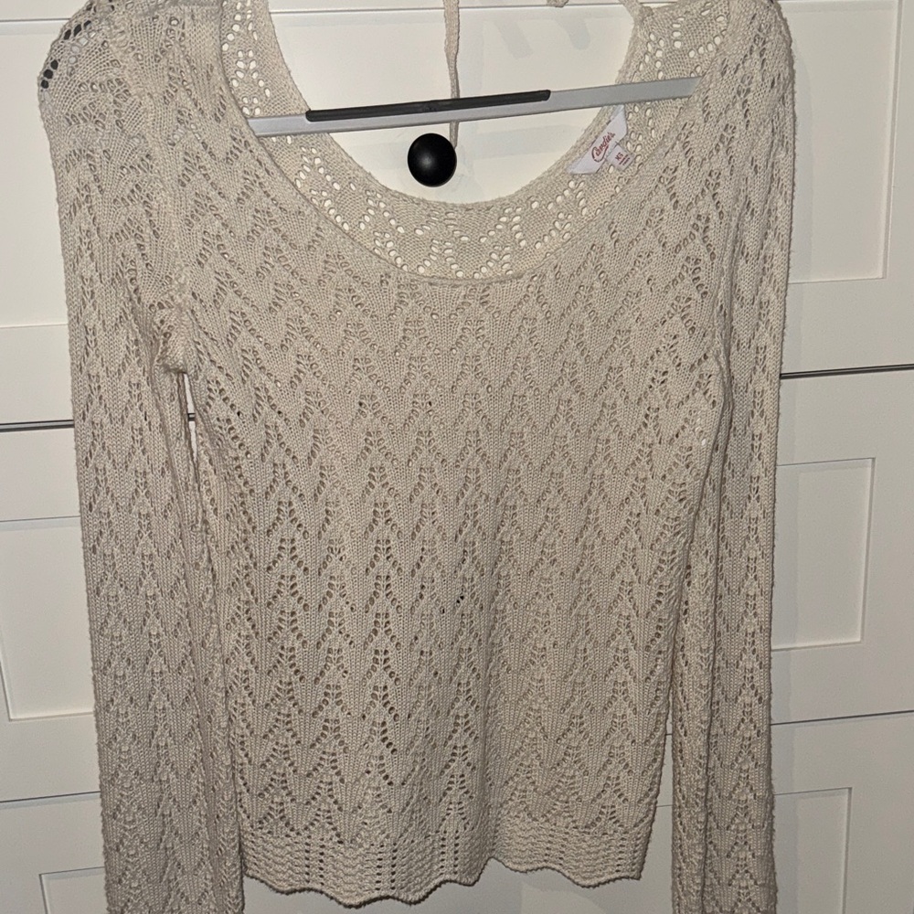 Candie's Cream Lace Knit Blouse